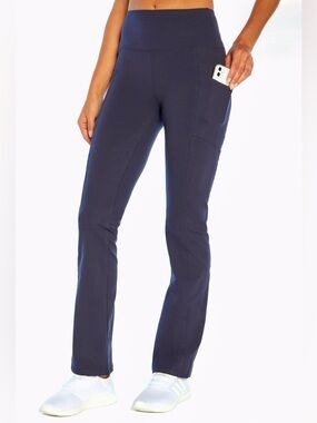 High Waist Tummy Control Leggings Small Gray Compression Yoga Pants w/ Pockets